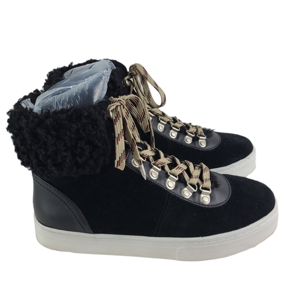 Sam Edelman Luther Shearling Sneaker SZ 8.5 - Picture 1 of 6